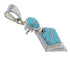 Authentic Sterling Silver Turquoise Inlay Slide Pendant AX51257